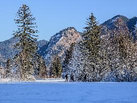 ​Winter Walk Around The Bavarian Lake Schwansee