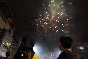 New Year's Eve Fireworks Festival In Indonesia