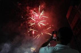 New Year's Eve Fireworks Festival In Indonesia