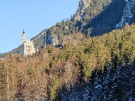 Bavarian Lake Alpsee Circular Trail In Winter