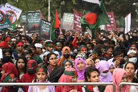 Anti-Discrimination Student Movement Held A 'March For Unity' Program In Dhaka.