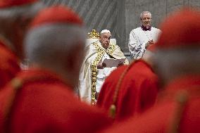 Pope Francis Leads Vespers And Te Deum On New Year's Eve