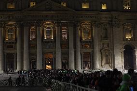 Pope Francis celebrates the mass of First Vespers and Te Deum in Altar of the Confessio, St. Peterâs Basilica