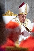 Pope Francis Leads The First Vespers And The Te Deum At St. Peter's Basilica At The Vatican