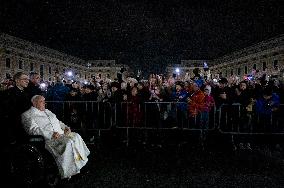 Pope Francis Leads The First Vespers And The Te Deum At St. Peter's Basilica At The Vatican