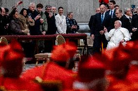 Pope Francis Leads The First Vespers And The Te Deum At St. Peter's Basilica At The Vatican