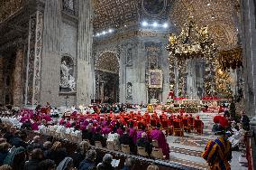 Pope Francis Leads The First Vespers And The Te Deum At St. Peter's Basilica At The Vatican