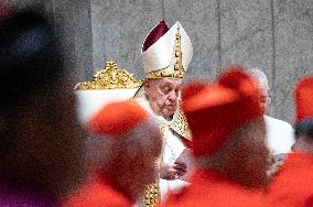 Pope Francis Leads The First Vespers And The Te Deum At St. Peter's Basilica At The Vatican