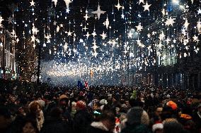 New Year Celebrations And Demonstrations In Tbilisi