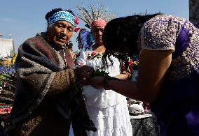 Dancers Perform Ceremony On The Occasion Of The New Year 2025 In Mexico And For The 700 Years Of The Founding Of Mexico-Tenochti