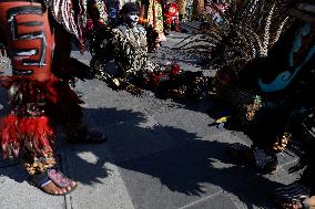 Dancers Perform Ceremony On The Occasion Of The New Year 2025 In Mexico And For The 700 Years Of The Founding Of Mexico-Tenochti