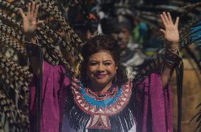 Dancers Perform Ceremony On The Occasion Of The New Year 2025 In Mexico And For The 700 Years Of The Founding Of Mexico-Tenochti