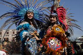 Dancers Perform Ceremony On The Occasion Of The New Year 2025 In Mexico And For The 700 Years Of The Founding Of Mexico-Tenochti