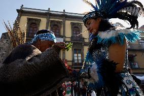 Dancers Perform Ceremony On The Occasion Of The New Year 2025 In Mexico And For The 700 Years Of The Founding Of Mexico-Tenochti