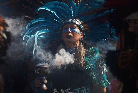 Dancers Perform Ceremony On The Occasion Of The New Year 2025 In Mexico And For The 700 Years Of The Founding Of Mexico-Tenochti