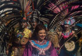 Dancers Perform Ceremony On The Occasion Of The New Year 2025 In Mexico And For The 700 Years Of The Founding Of Mexico-Tenochti