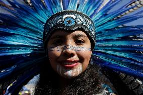 Dancers Perform Ceremony On The Occasion Of The New Year 2025 In Mexico And For The 700 Years Of The Founding Of Mexico-Tenochti