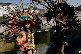 Dancers Perform Ceremony On The Occasion Of The New Year 2025 In Mexico And For The 700 Years Of The Founding Of Mexico-Tenochti