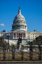 Security Fence Erected Around The US Capitol In Anticipation Of January 6 Electoral College Vote Count.