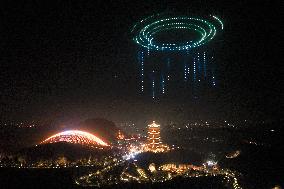 Drone Show Celebrate 2025 New Year in Nanjing