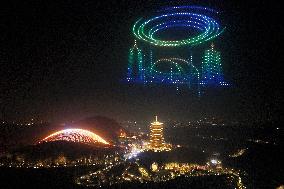 Drone Show Celebrate 2025 New Year in Nanjing