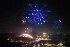 Drone Show Celebrate 2025 New Year in Nanjing