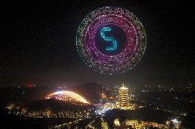 Drone Show Celebrate 2025 New Year in Nanjing