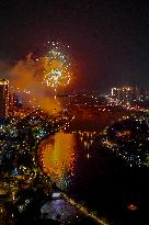 Fireworks Show Celebrate 2025 New Year in Fuqing