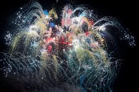 Fireworks Show Celebrate 2025 New Year in Guiyang