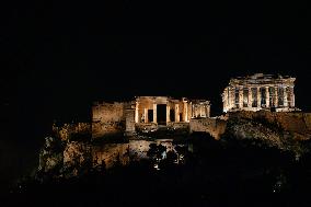 Athens Acropolis On New Years Eve