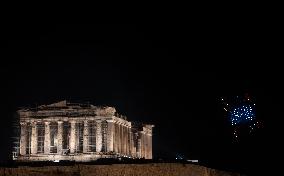 Athens Acropolis On New Years Eve