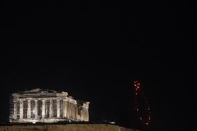 Athens Acropolis On New Years Eve