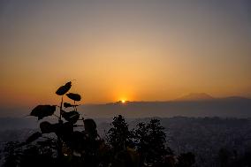 The First Sunrise Of 2025 In Kathmandu, Nepal