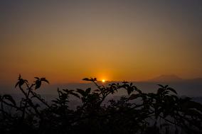 The First Sunrise Of 2025 In Kathmandu, Nepal