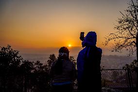 The First Sunrise Of 2025 In Kathmandu, Nepal