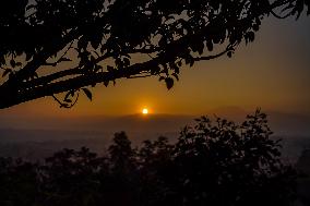 The First Sunrise Of 2025 In Kathmandu, Nepal