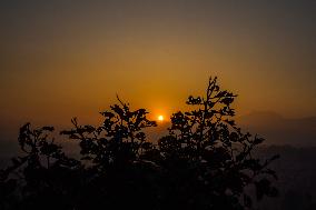 The First Sunrise Of 2025 In Kathmandu, Nepal