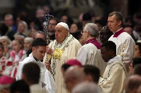 Pope Francis celebrates Holy Mass on the Solemnity of Mary Most Holy Mother of God
Thursday, 1 January, Altar of the Confessio,