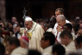 Pope Francis celebrates Holy Mass on the Solemnity of Mary Most Holy Mother of God
Thursday, 1 January, Altar of the Confessio,