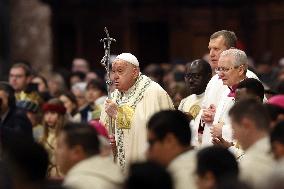 Pope Francis celebrates Holy Mass on the Solemnity of Mary Most Holy Mother of God
Thursday, 1 January, Altar of the Confessio,