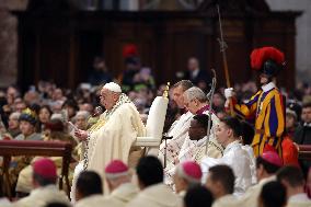 Pope Francis celebrates Holy Mass on the Solemnity of Mary Most Holy Mother of God
Thursday, 1 January, Altar of the Confessio,