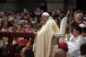 Pope Francis celebrates Holy Mass on the Solemnity of Mary Most Holy Mother of God
Thursday, 1 January, Altar of the Confessio,