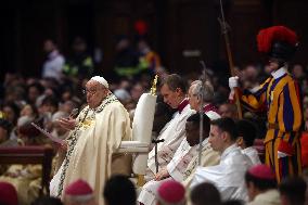 Pope Francis celebrates Holy Mass on the Solemnity of Mary Most Holy Mother of God
Thursday, 1 January, Altar of the Confessio,