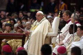 Pope Francis celebrates Holy Mass on the Solemnity of Mary Most Holy Mother of God
Thursday, 1 January, Altar of the Confessio,