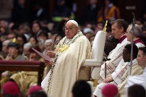 Pope Francis celebrates Holy Mass on the Solemnity of Mary Most Holy Mother of God
Thursday, 1 January, Altar of the Confessio,