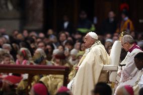 Pope Francis celebrates Holy Mass on the Solemnity of Mary Most Holy Mother of God
Thursday, 1 January, Altar of the Confessio,