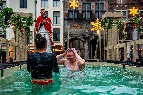 The Traditional New Year's Dive Was Held In Nijmegen.