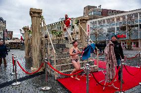 The Traditional New Year's Dive Was Held In Nijmegen.