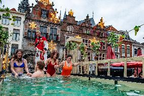 The Traditional New Year's Dive Was Held In Nijmegen.