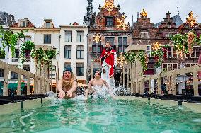 The Traditional New Year's Dive Was Held In Nijmegen.